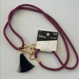 Disney Pink and Black Lanyard with Gold Accents